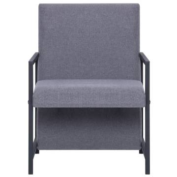 Stylish Light Grey Armchair with Chrome Feet | Hipo Market