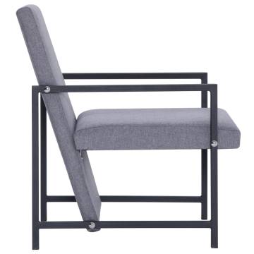 Stylish Light Grey Armchair with Chrome Feet | Hipo Market