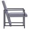 Stylish Light Grey Armchair with Chrome Feet | Hipo Market