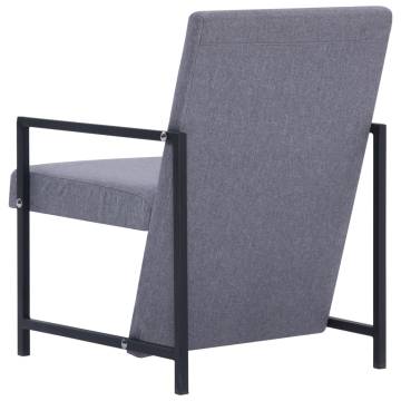 Stylish Light Grey Armchair with Chrome Feet | Hipo Market