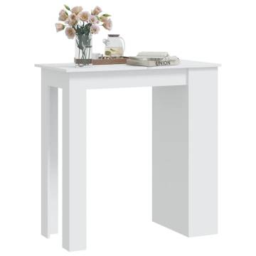 Bar Table with Storage Rack - Stylish White Design | HipoMarket