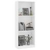 3-Tier White Book Cabinet - Stylish Engineered Wood Storage