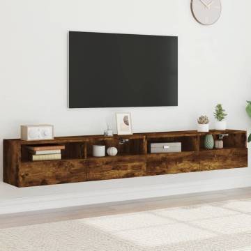 Stylish Smoked Oak TV Wall Cabinets - Space-Saving Solution