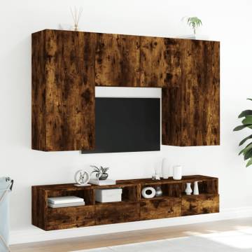 Stylish Smoked Oak TV Wall Cabinets - Space-Saving Solution