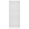 3-Tier White Book Cabinet - Stylish Engineered Wood Storage