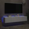 Stylish TV Wall Cabinets with LED Lights - 2 pcs White