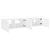 Stylish TV Wall Cabinets with LED Lights - 2 pcs White