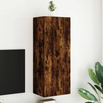 TV Wall Cabinet Smoked Oak 40.5x30x102 cm | Hipo Market