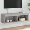 TV Cabinet with LED Lights Grey Sonoma 100x30x30 cm Colour grey sonoma Size 100 x 30 x 30 cm Quantity in Package 1 