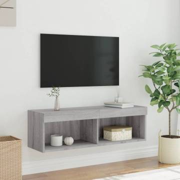 Stylish TV Cabinet with LED Lights - Grey Sonoma 100x30 cm