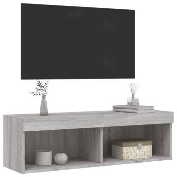 Stylish TV Cabinet with LED Lights - Grey Sonoma 100x30 cm