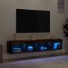 Stylish LED TV Cabinets - 2 pcs Smoked Oak | Hipomarket