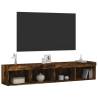 Stylish LED TV Cabinets - 2 pcs Smoked Oak | Hipomarket