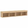 Stylish TV Cabinets with LED Lights - Sonoma Oak - 2 pcs