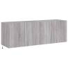 LED TV Wall Cabinets - Grey Sonoma - 2 Pcs - Stylish & Functional