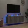 LED TV Wall Cabinets - Grey Sonoma - 2 Pcs - Stylish & Functional