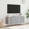 LED TV Wall Cabinets - Grey Sonoma - 2 Pcs - Stylish & Functional