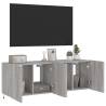 LED TV Wall Cabinets - Grey Sonoma - 2 Pcs - Stylish & Functional