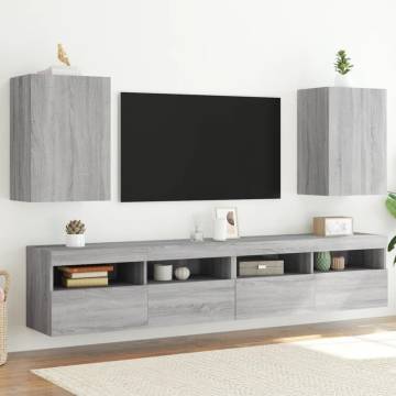 Grey Sonoma TV Wall Cabinets - 2 pcs | Hipomarket