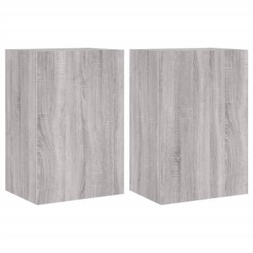 Grey Sonoma TV Wall Cabinets - 2 pcs | Hipomarket