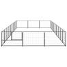 Durable Black Steel Dog Kennel - 27 m² Outdoor Space