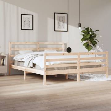 Solid Wood Pine Bed Frame 200x200 cm | Hipomarket UK