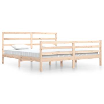 Solid Wood Pine Bed Frame 200x200 cm | Hipomarket UK