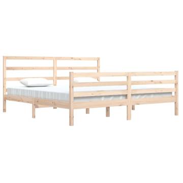 Solid Wood Pine Bed Frame 200x200 cm | Hipomarket UK