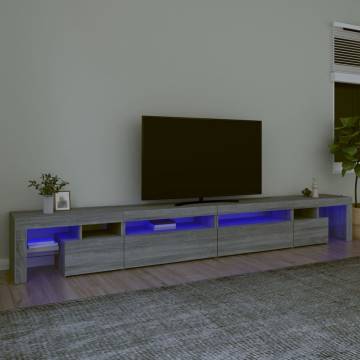 Stylish Grey Sonoma TV Cabinet with RGB LED Lights | HipoMarket