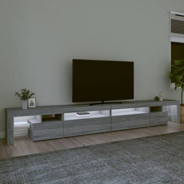 Stylish Grey Sonoma TV Cabinet with RGB LED Lights | HipoMarket