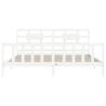 White Solid Wood Bed Frame with Headboard - 200x200 cm