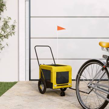 Pet Bike Trailer - Yellow & Black Oxford Fabric & Iron