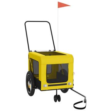 Pet Bike Trailer - Yellow & Black Oxford Fabric & Iron