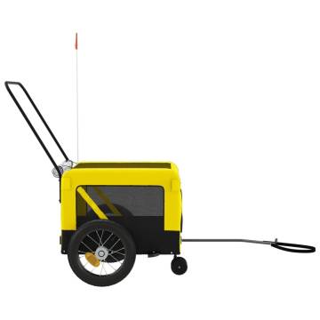 Pet Bike Trailer - Yellow & Black Oxford Fabric & Iron