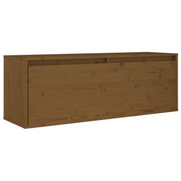 Wall Cabinet Honey Brown 100x30x35 cm - Solid Pinewood