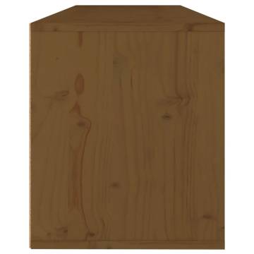 Wall Cabinet Honey Brown 100x30x35 cm - Solid Pinewood