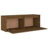 Wall Cabinet Honey Brown 100x30x35 cm - Solid Pinewood