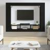 TV Cabinet Black 152x22x113 cm Engineered Wood Colour black Quantity in Package 1 