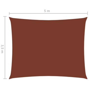 Sunshade Sail Oxford Fabric 3.5x5m Terracotta | Hipomarket