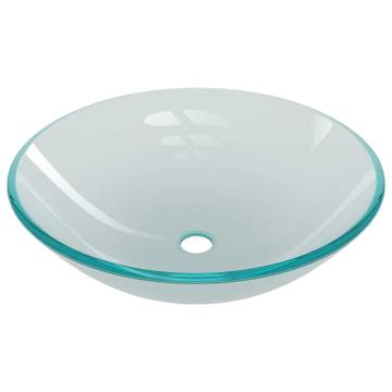 Frosted Glass Bathroom Sink with Tap & Push Drain - Stylish & Durable