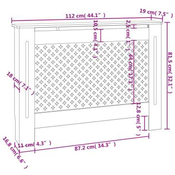 Radiator Cover Anthracite 112x19x81.5 cm MDF - Stylish & Durable