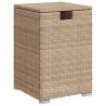 Beige Propane Tank Cover Table - Poly Rattan 40x40x60 cm