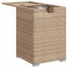 Beige Propane Tank Cover Table - Poly Rattan 40x40x60 cm