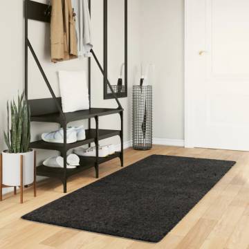 Shaggy Rug High Pile Modern Anthracite 80x200 cm | HipoMarket