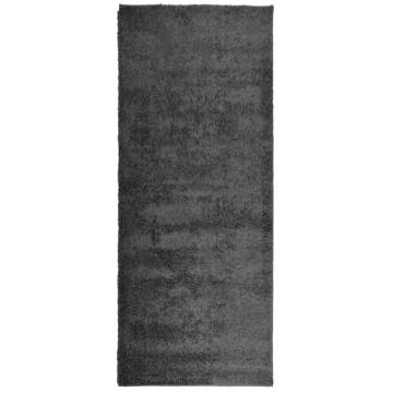 Shaggy Rug High Pile Modern Anthracite 80x200 cm | HipoMarket