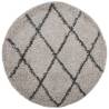 Shaggy Rug High Pile Modern Beige & Anthracite Ø 200 cm | HipoMarket