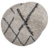 Shaggy Rug High Pile Modern Beige & Anthracite Ø 200 cm | HipoMarket