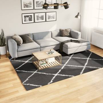 Shaggy Rug High Pile Black & Cream 200x280 cm | Cozy Living