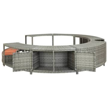 Stylish Grey Poly Rattan Hot Tub Surround | HipoMarket