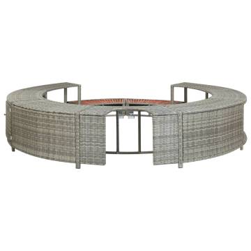 Stylish Grey Poly Rattan Hot Tub Surround | HipoMarket